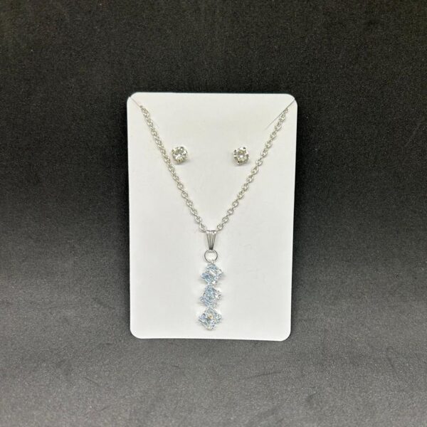 Blush Blossom Pendant Chain & Earrings Set