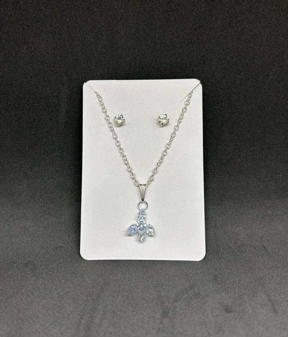 2nd variant Aurora Dewdrop Pendant Chain & Earrings Set