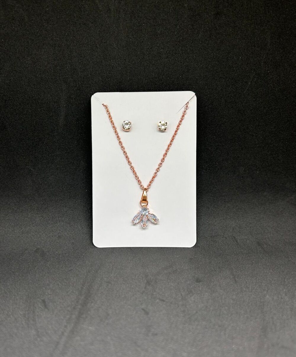 1st variant Aurora Dewdrop Pendant Chain & Earrings Set