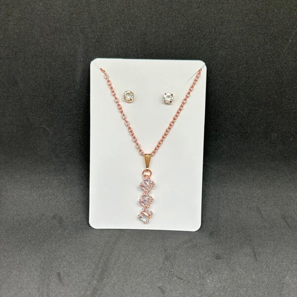 Blush Blossom Pendant Chain & Earrings Set