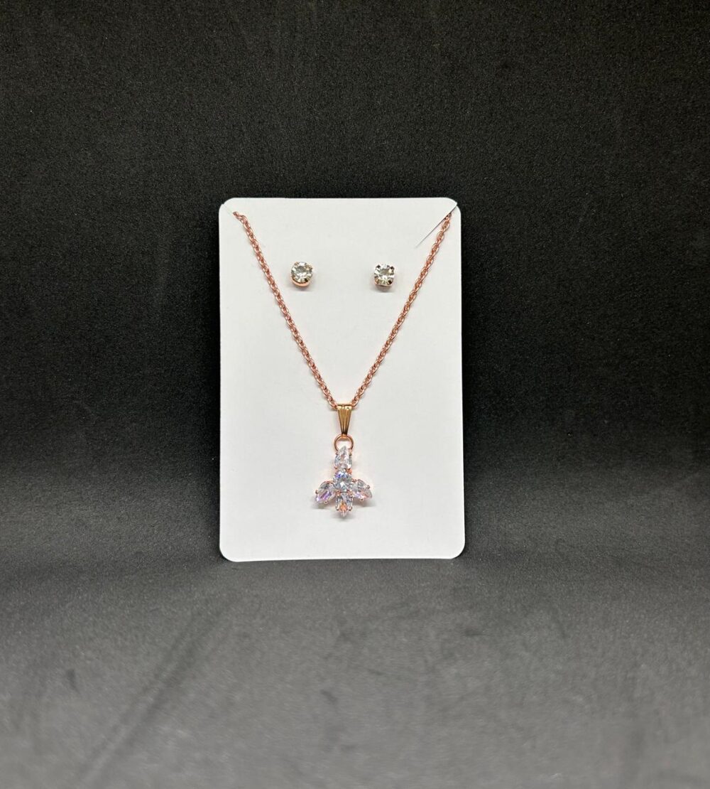 2nd variant Aurora Dewdrop Pendant Chain & Earrings Set