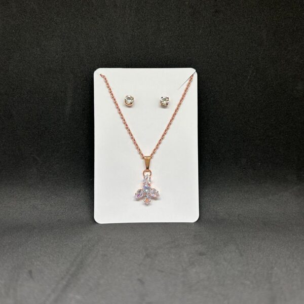 2nd variant Aurora Dewdrop Pendant Chain & Earrings Set