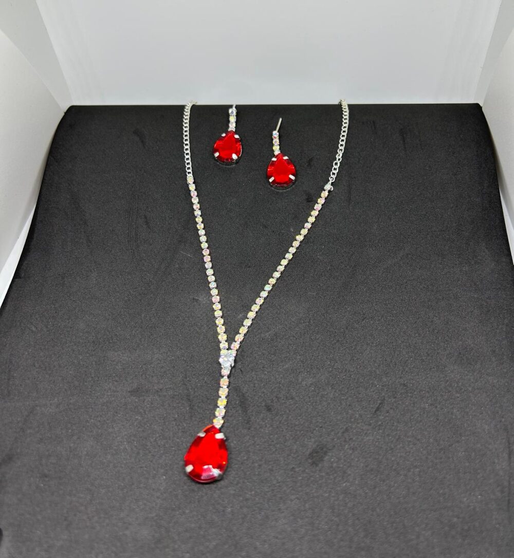 Ocean Crystal Drop Necklace Set - Image 3