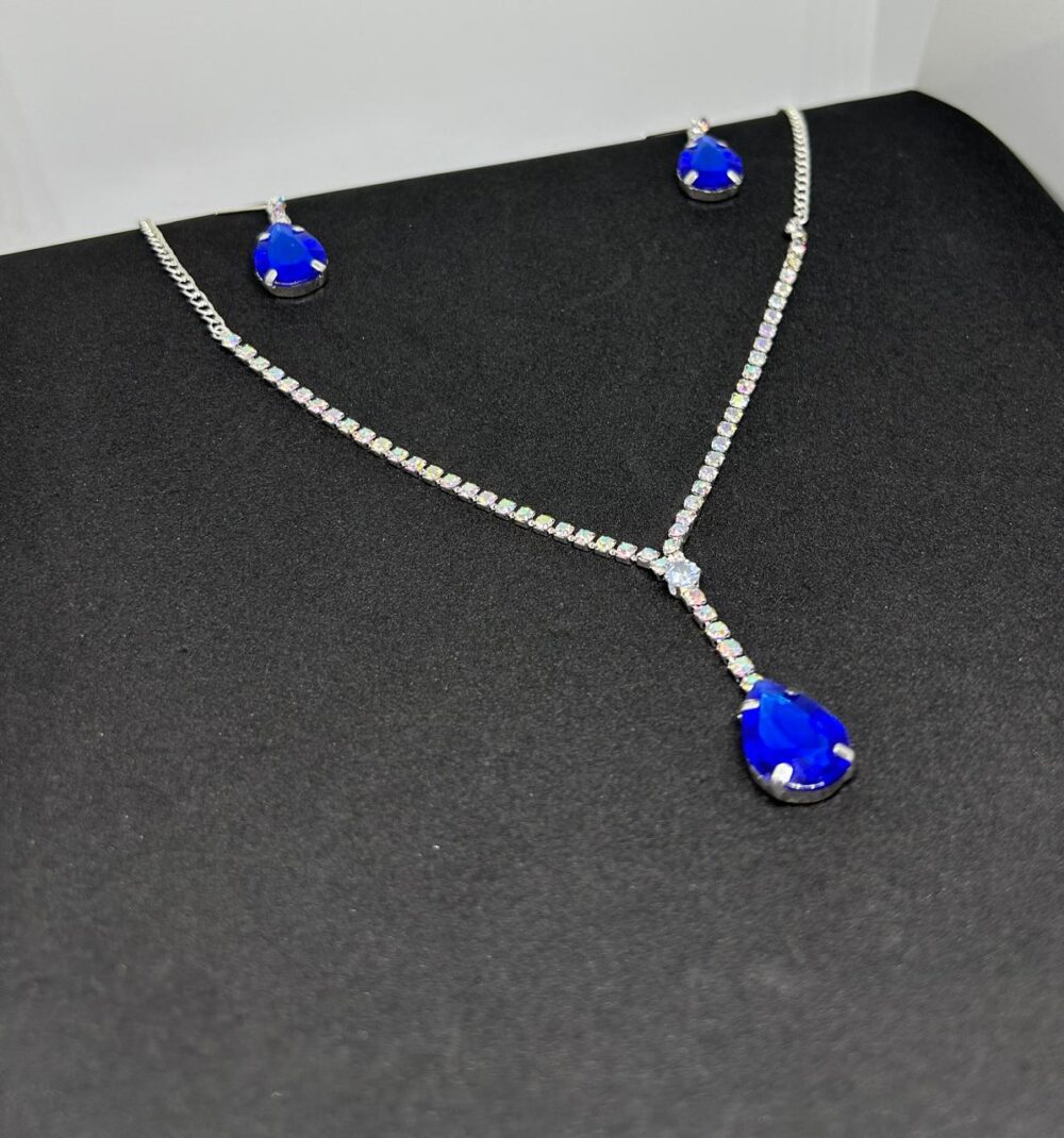Ocean Crystal Drop Necklace Set - Image 2