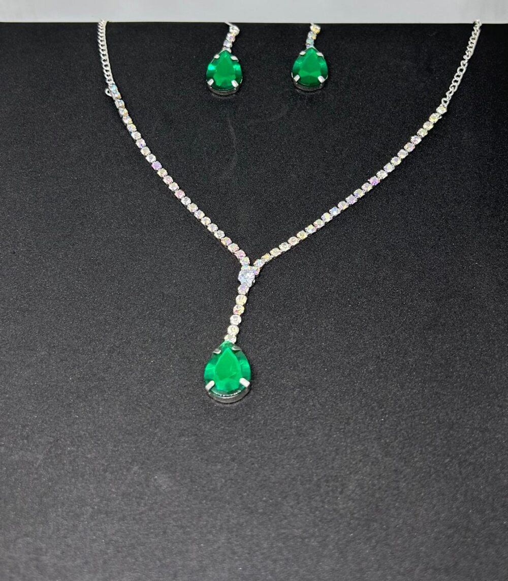 Ocean Crystal Drop Necklace Set