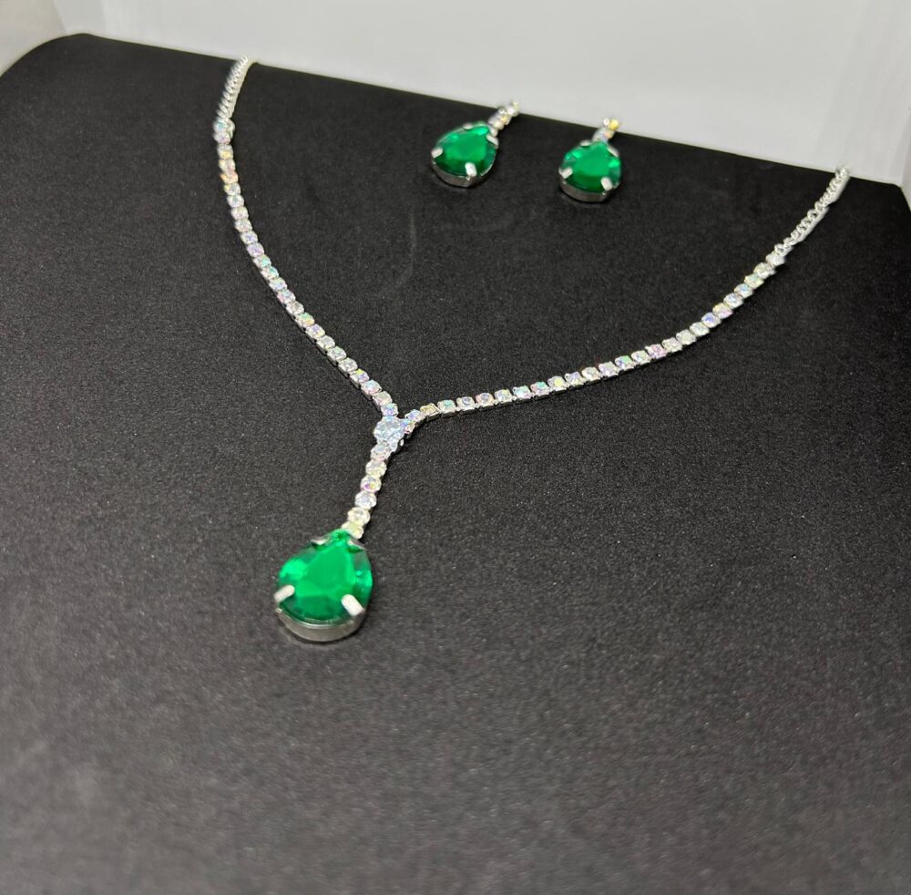 Ocean Crystal Drop Necklace Set - Image 2