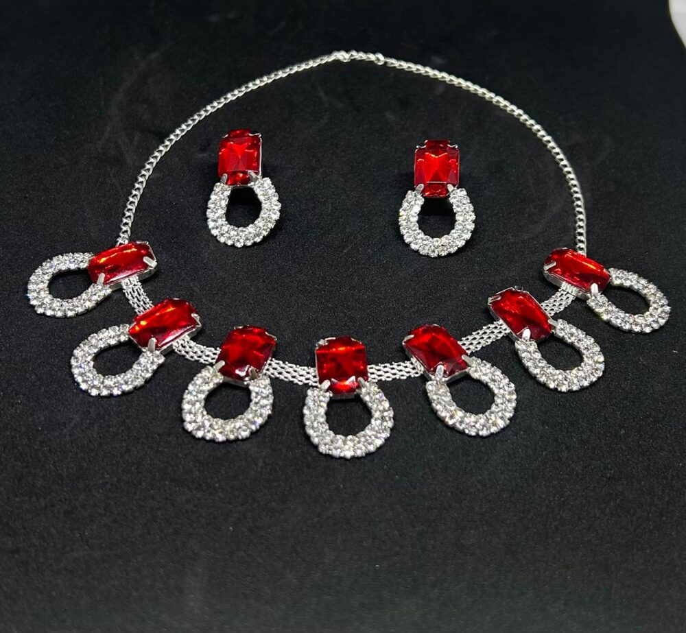 Elegant Stone And Necklace Set