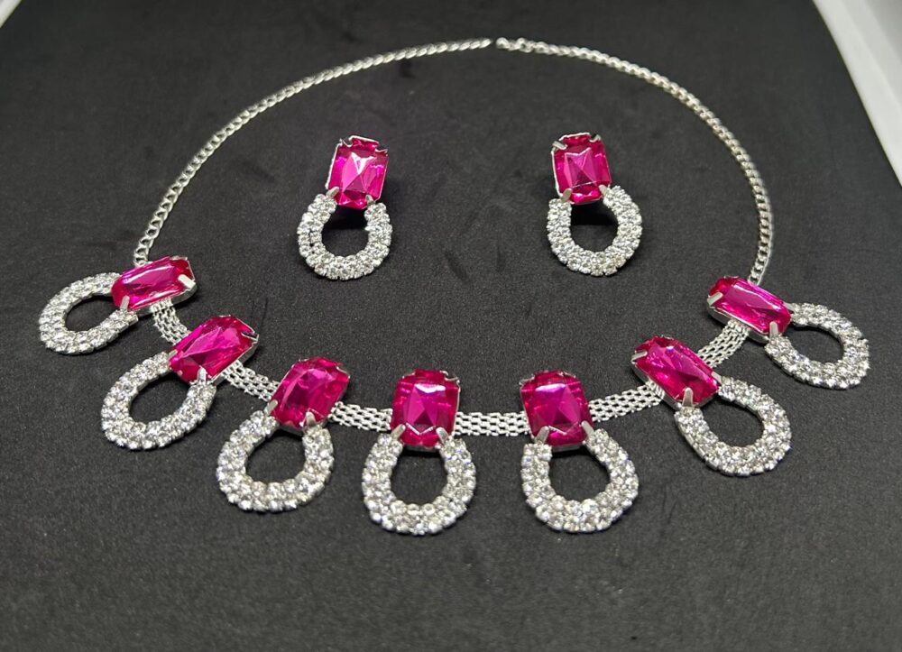 Elegant Stone And Necklace Set