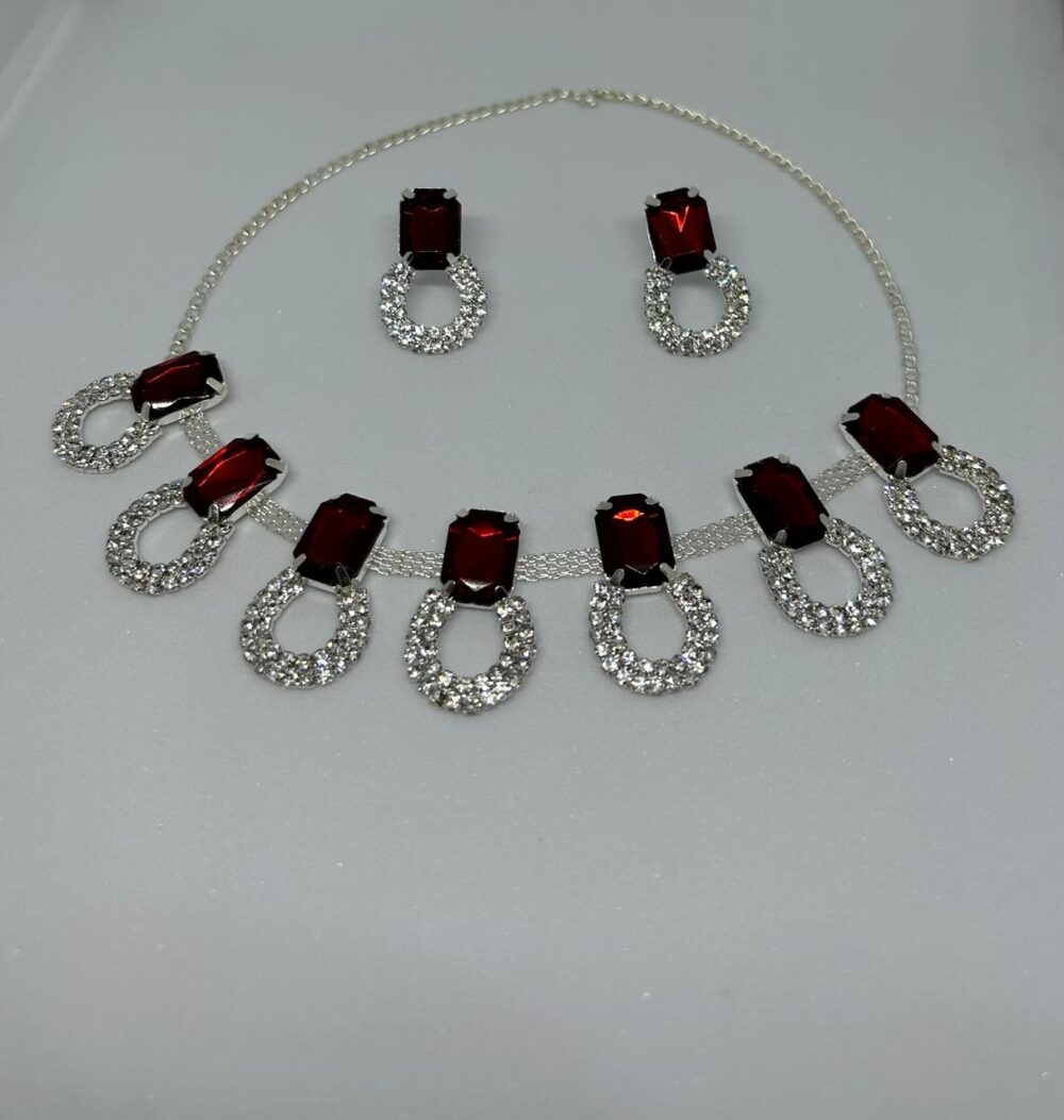 Elegant Stone And Necklace Set