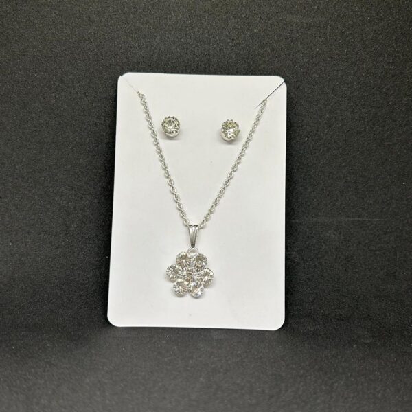 Luxe Petal Glow Pendant Chain & Earrings Set